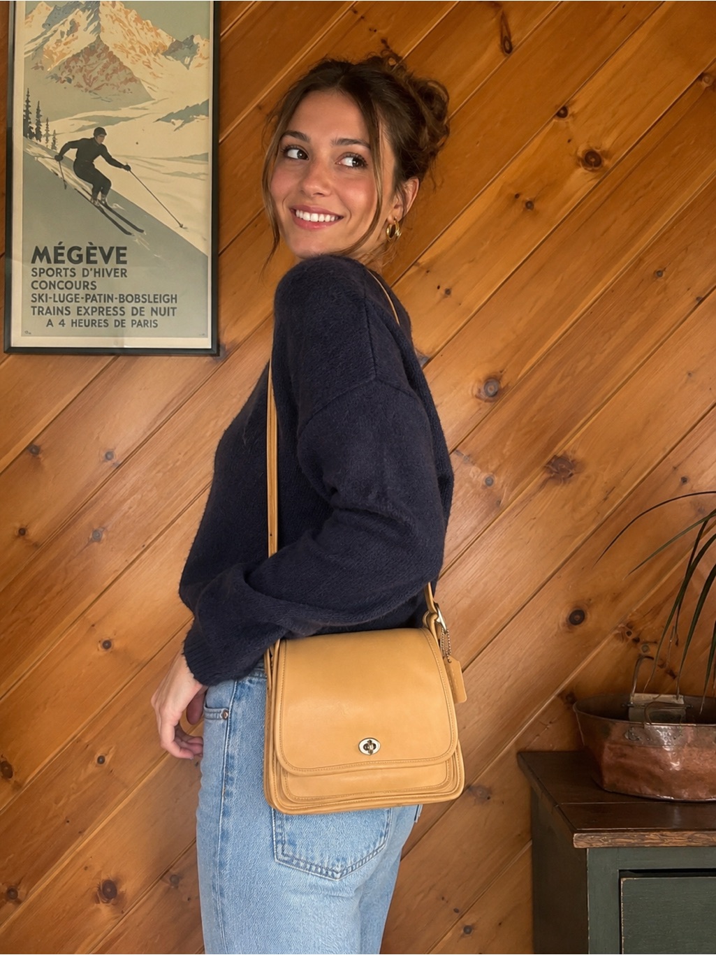 Coach Vintage Rambler's Legacy 9061 Crossbody Bag In A Camel Tan Leather